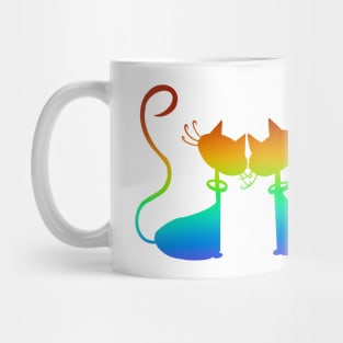 Rainbow Cosmic Cat Twins Mug